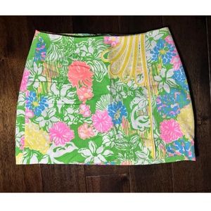 Lilly Pulitzer Multicolor Skirt with Yellow&White Embroidery Size 0